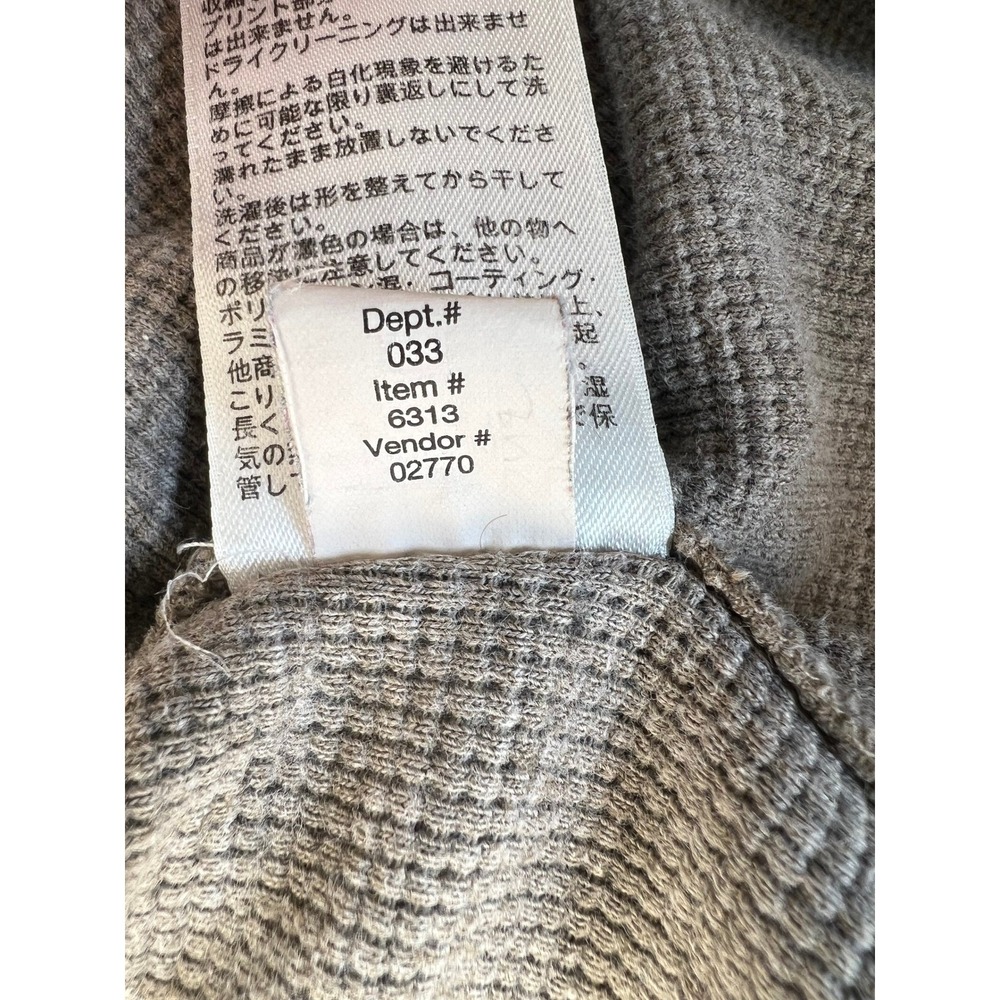 Eddie Bauer Waffle Thermal 3XL Taupe Greige Oversized Slouchy Grunge Baggy Crew - Picture 7 of 13